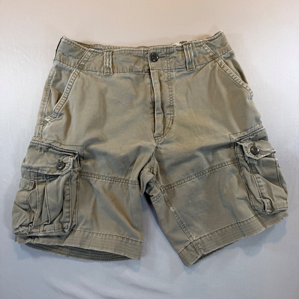 Abercrombie Vintage Green Cargo Boys Shorts 16 Y2K Gorpcore Street Grunge Men XS